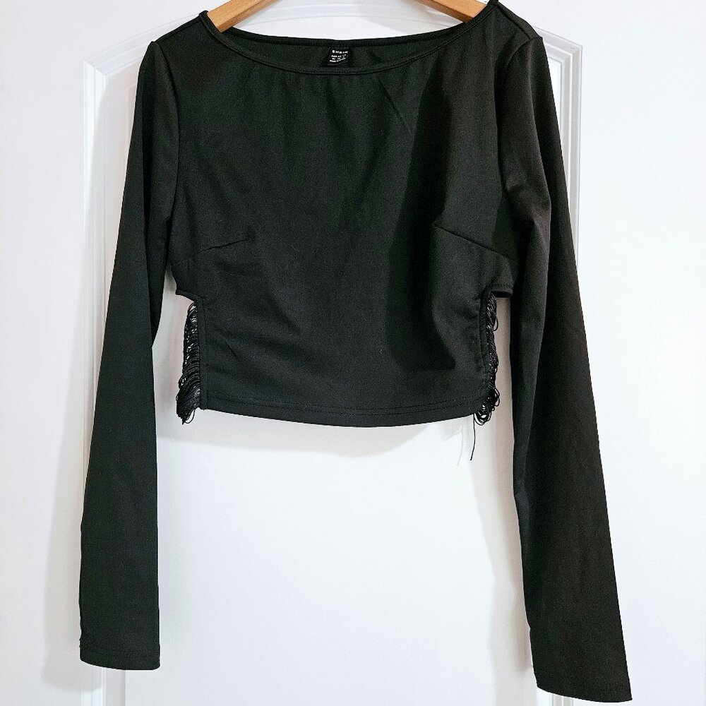 Shein Cropped Long Sleeve Blouse